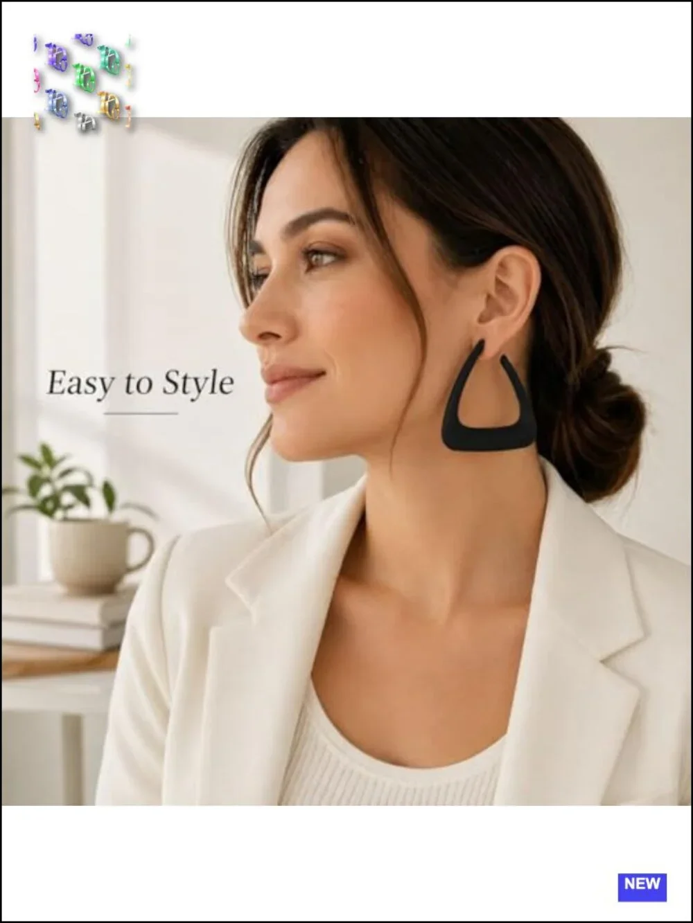Open Triangle Dangle Earrings Matte Geometric Statement Jewelry